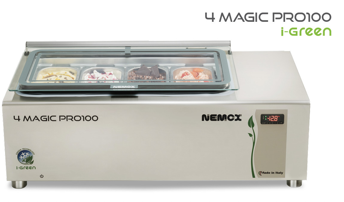 Vitrină de înghețată Nemox Magic Pro i-Green, 4 cuve