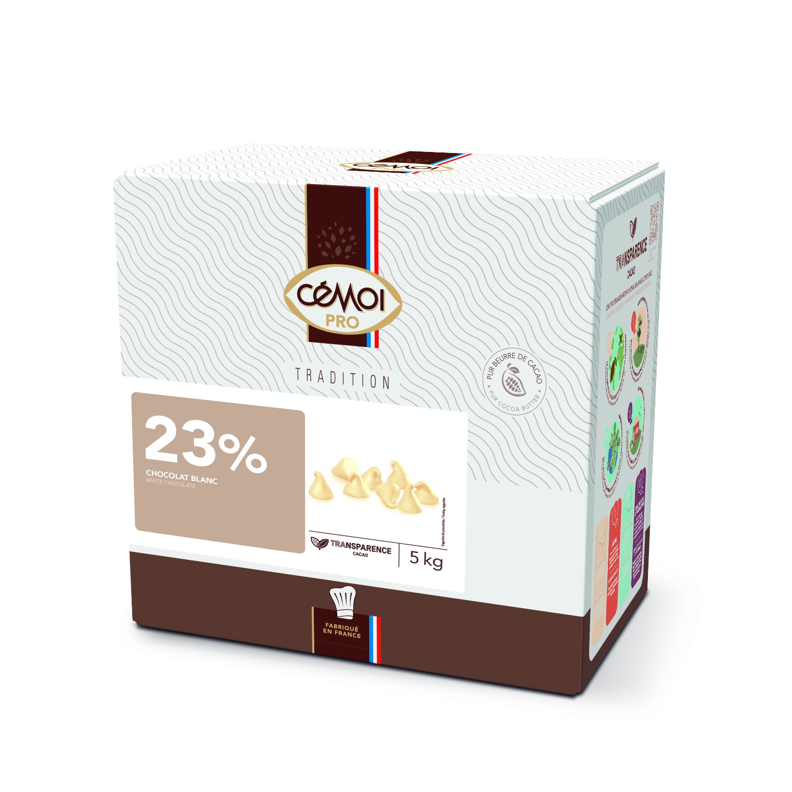 Ciocolata alba termostabila picaturi 23% TRADITION 5kg 29413 CEMOI