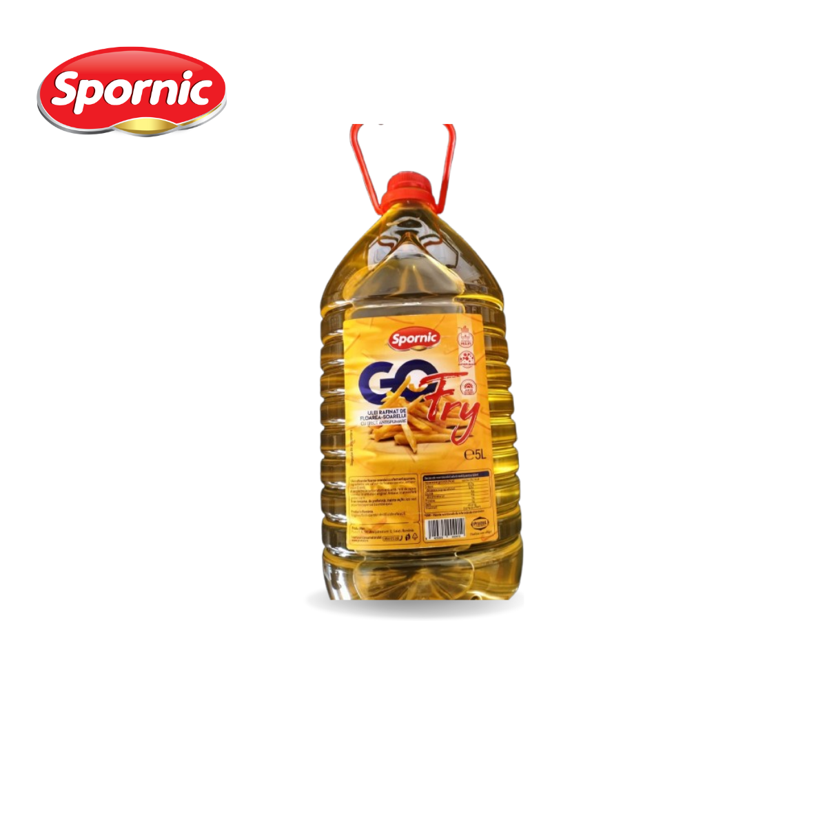 Ulei rafinat de floarea-soarelui cu efect antispumare Go Fry 5L Prutul